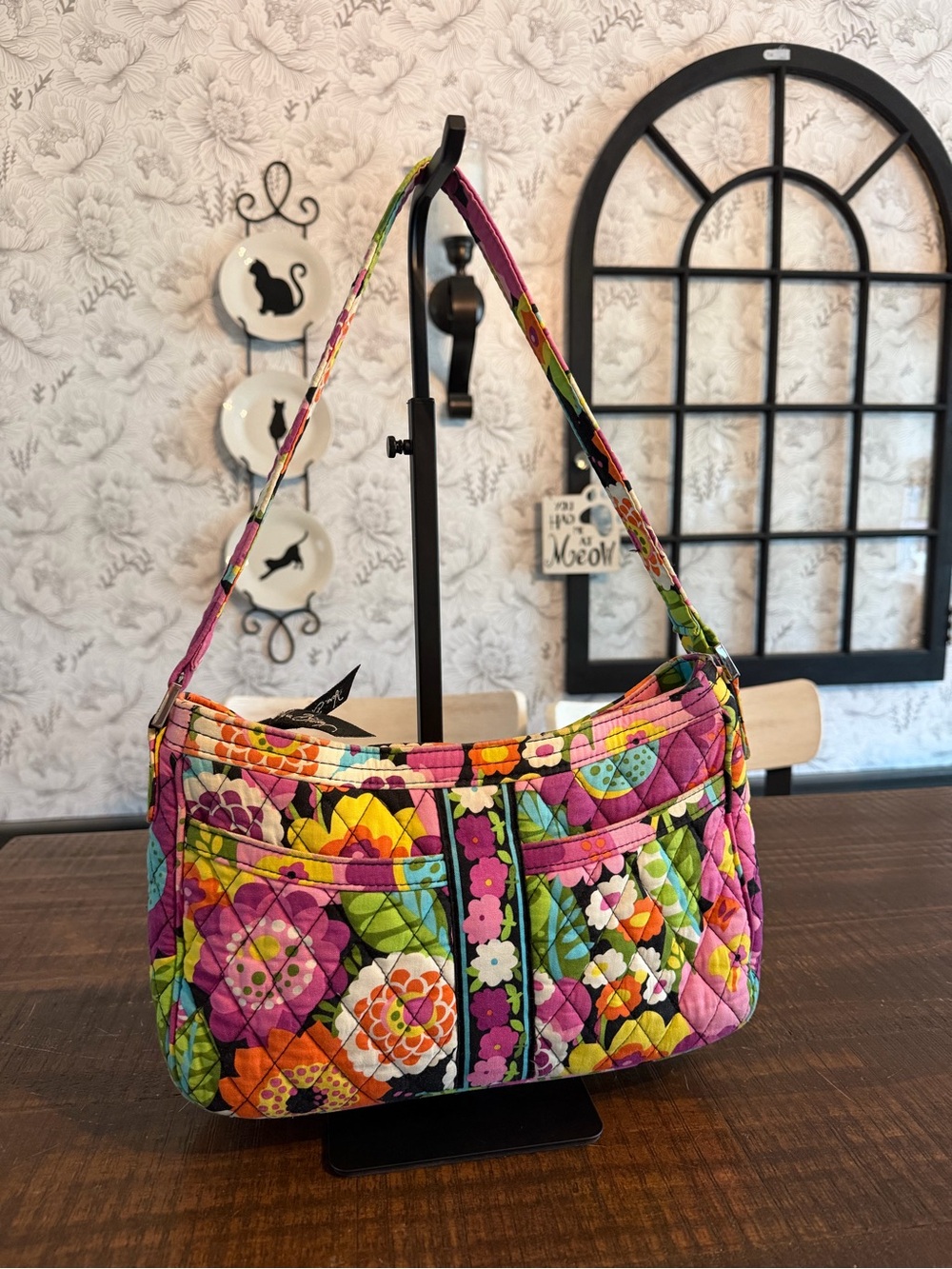 Vera Bradley Quilted Floral Shoulder Bag - Pink Multi EUC